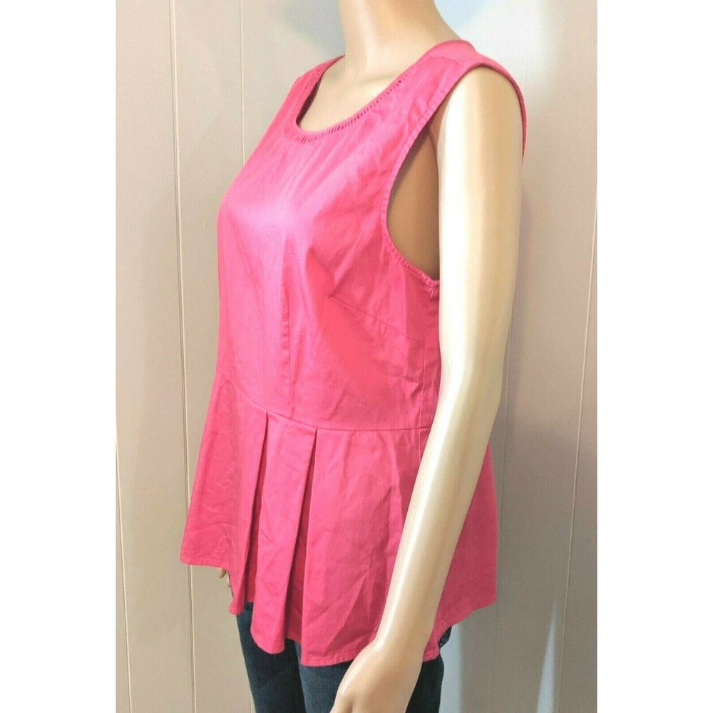 Calvin Klein Sleeveless Peplum Top Blouse L - Picture 2 of 6